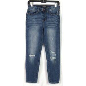 JUDY BLUE Relaxed Fit Medium Distressed Mid-Rise Denim‎ Jeans Women's 28